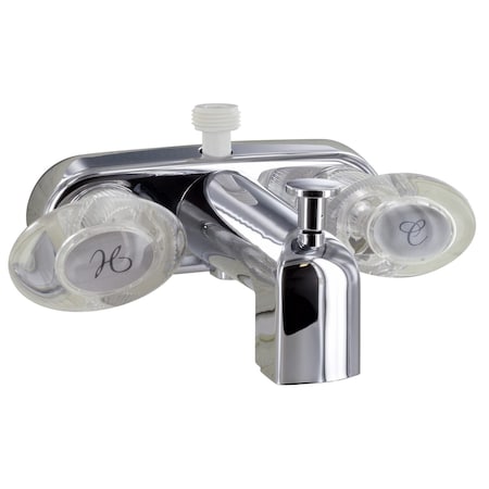 Valterra TUB DIV FAUCET W/ D-SPUD, 4IN, 2 LEVER, 1/4 TURN, PLASTIC, CHROME PF223361